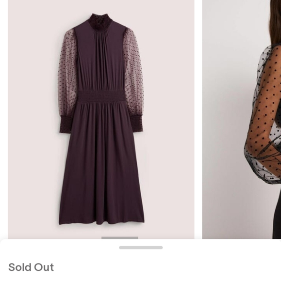 BODEN TULLED SLEEVE BLACK SEMI FITTED SMOCKED DRESS SIZE 8 NWT - Picture 11 of 13